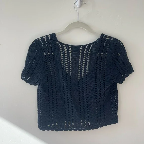 Show me your Mumu little Ingalls crop top black crochet medium - Picture 3 of 4